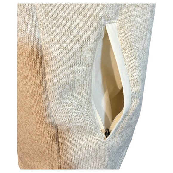 LL Bean Womens Sweater Fleece Vest Size Small Full Zip Long With Pockets Beige - Picture 3 of 9